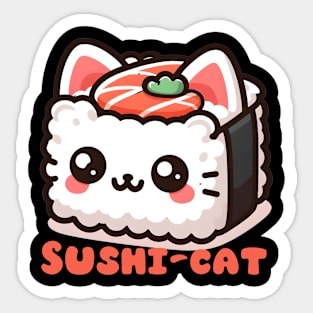 Sushi-Cat Kawaii Pun Sticker